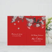 Vintages Hochzeitsprogramm für Vogelkirsche (Stehend Vorderseite)