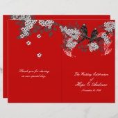 Vintages Hochzeitsprogramm für Vogelkirsche (Vorne/Hinten)