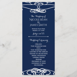 Vintages Hochzeitsprogramm für Weiß und Weiß Programm