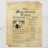 Vintages Hochzeitsprogramm für Zeitungen (Vorne/Hinten)