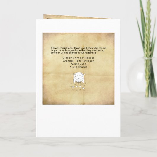 Vintages Hochzeitsprogramm für Zeitungen Programm (Rückseite)