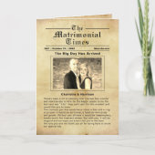 Vintages Hochzeitsprogramm für Zeitungen Programm (Vorderseite)