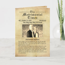Vintages Hochzeitsprogramm für Zeitungen Programm