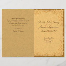 Vintages Hochzeitsprogramm im rustikalen Land