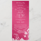 Vintages Hochzeitsprogramm in Rosa und Weiß Programm (Rückseite)