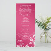 Vintages Hochzeitsprogramm in Rosa und Weiß Programm (Stehend Vorderseite)