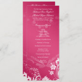 Vintages Hochzeitsprogramm in Rosa und Weiß Programm (Vorne/Hinten)