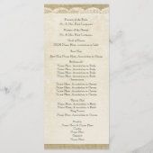 Vintages Hochzeitsprogramm Programm (Rückseite)