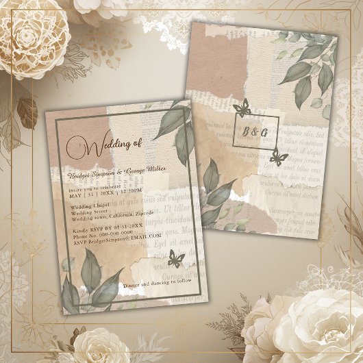 Vintages Hochzeitsszenario Einladung