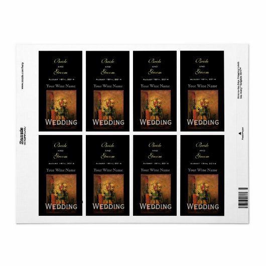 Vintages Hochzeitsweinlabel (Vorne)