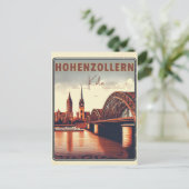 Vintages Hohenzollern Bridge Köln - Deutschland-Ge Postkarte (Stehend Vorderseite)