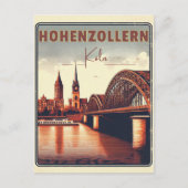 Vintages Hohenzollern Bridge Köln - Deutschland-Ge Postkarte (Vorderseite)