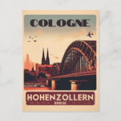 Vintages Hohenzollern Bridge Köln - Deutschland-Ge Postkarte (Vorderseite)