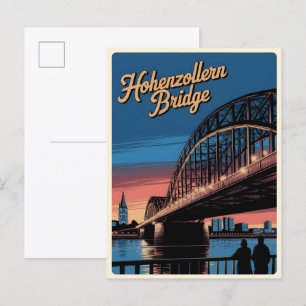 Vintages Hohenzollern Bridge Köln - Deutschland-Ge Postkarte