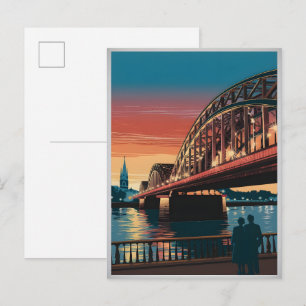 Vintages Hohenzollern Bridge Köln - Deutschland-Ge Postkarte