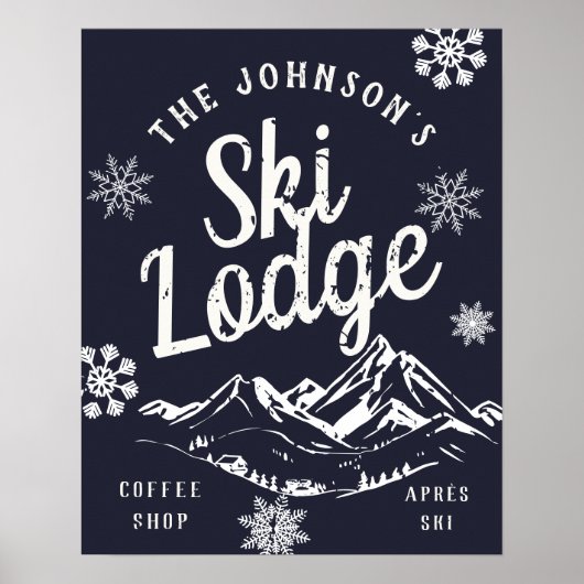 Vintages Holiday Ski Lounge Custom Family Poster (Vorne)