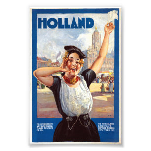 Vintages Holland Netherlands Railway Travel Poster