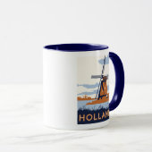 Vintages Holland-Plakat Tasse (VorderseiteRechts)