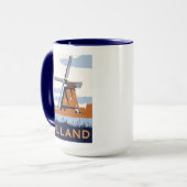 Vintages Holland-Plakat Tasse (Vorderseite Links)