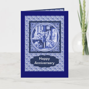 Vintages, holländisches Blauzungentedesign Karte