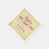 Vintages Holly Christmas Party "Joyeux Noël" Serviette (Ecke)