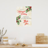 Vintages Holly Unplugged Wedding Sign Poster (Küche)