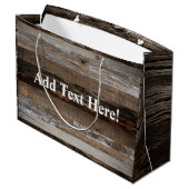Vintages Holz aus Holz Große Geschenktüte (Rückseite Schrägansicht)