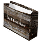 Vintages Holz aus Holz Große Geschenktüte (Vorderseite Schrägansicht)