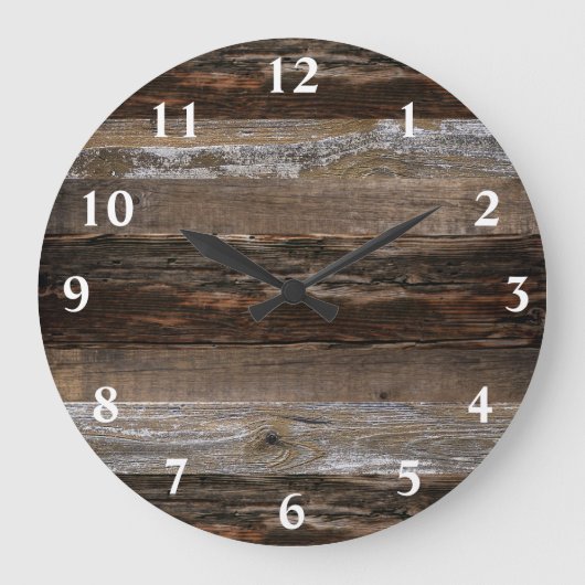 Vintages Holz aus Holz Große Wanduhr (Vorderseite)