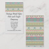 Vintages Holz Aztec Südwestgeometrische Kunsthandw Visitenkarte (Vorne/Hinten)