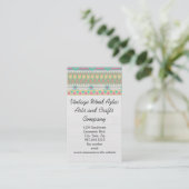 Vintages Holz Aztec Südwestgeometrische Kunsthandw Visitenkarte (Stehend Vorderseite)