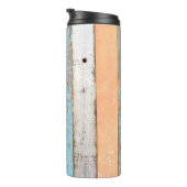 Vintages Holz: mehrfarbige Cracked Texture. Thermosbecher (Nach rechts gedreht)