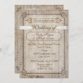 Vintages Holz Rustikales Land Hochzeit Einladung (Vorne/Hinten)