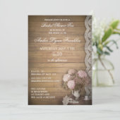 Vintages Holz und Spitzen-Brautparty Tee Einladung (Stehend Vorderseite)