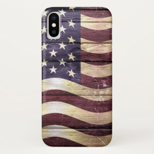 Vintages Holz unter amerikanischer Flagge Case-Mate iPhone Hülle