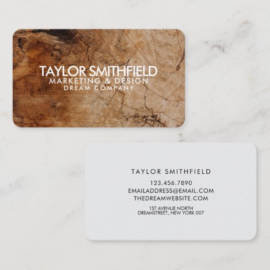 Vintages Holz Visitenkarte (Vorne/Hinten)
