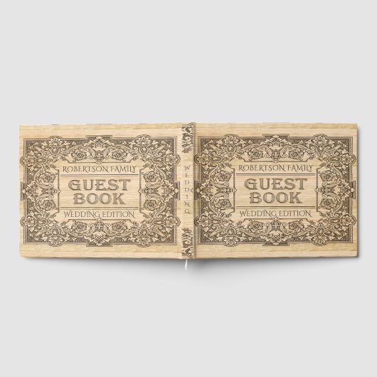 Vintages Holzburnt-Gästebuch Gästebuch (Voll)