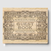 Vintages Holzburnt-Gästebuch Gästebuch (Vorderseite)