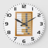 Vintages hölzernes Abacus-Klassikwerkzeug Große Wanduhr (Vorderseite)