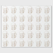 Vintages hölzernes Bierglas Geschenkpapier (Flach)