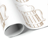 Vintages hölzernes Bierglas Geschenkpapier (Rolleneckpunkt)
