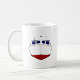 Vintages hölzernes Fischerboot - Kajütboot Kaffeetasse