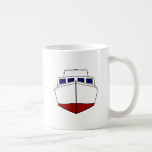 Vintages hölzernes Fischerboot - Kajütboot Kaffeetasse