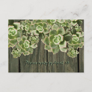 Vintages hölzernes weiches Succulents-uAwg RSVP Karte