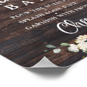 Vintages Holzgrün, weißes Mimosa-Bar Poster (Ecke)