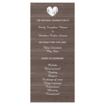 Vintages Holzkornholz-Country-Hochzeitsprogramm