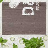 Vintages Holzkornmonogramm Küchentuch (Gefaltet)