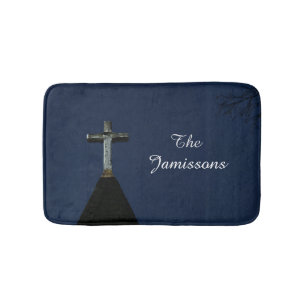 Vintages Holzkreuz Personalisiertes Plüsch Badematte