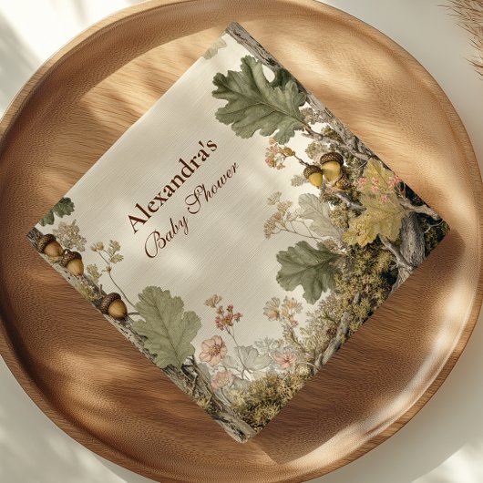 Vintages Holzland Acorns Kinderdusche Serviette
