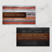 Vintages Holzleder Look #14 Visitenkarte (Vorne/Hinten)